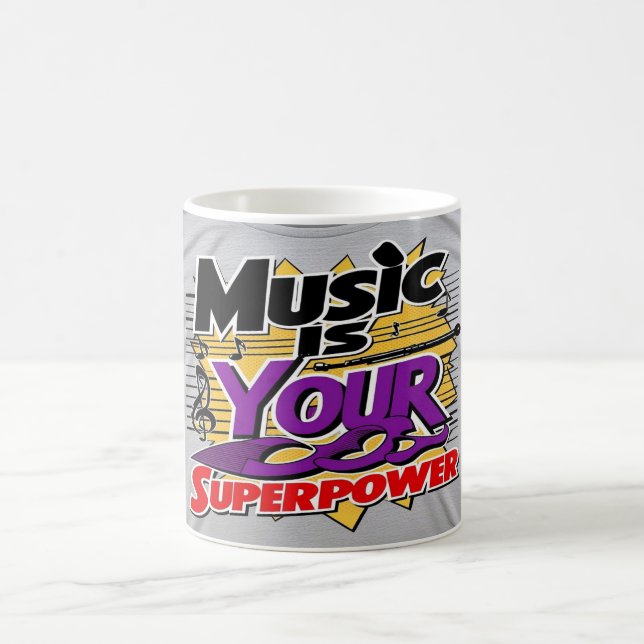 Caneca De Café A Música é Seu Superpoder opção 3 (Centro)