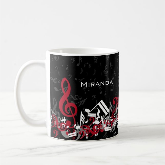 Caneca De Café A música misturada nota cinzas e o branco (Esquerda)