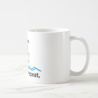 Caneca De Café A natação, come, estuda, dorme… lavagem e
