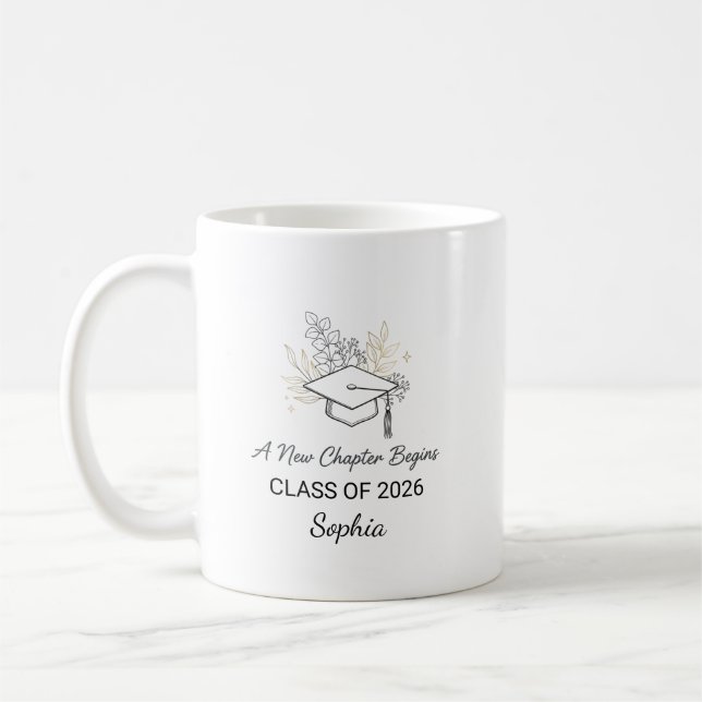 Caneca De Café A New Chapter Begins Class of 2026 Personalized (Esquerda)