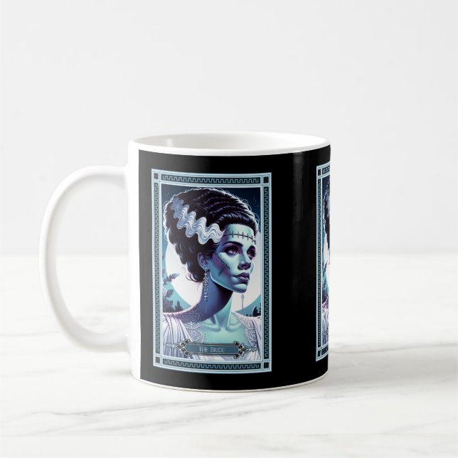 Caneca De Café A Noiva do Cartão Frankenstein Tarot (Esquerda)