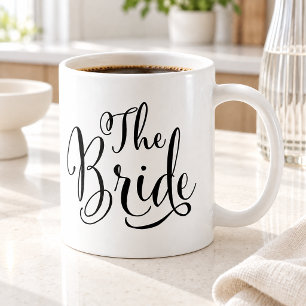 Caneca De Café A Noiva Elegante Casamento Letra Preta
