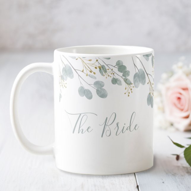 Caneca De Café A Noiva Eucalipto Rústico (The Bride Wedding Mug)