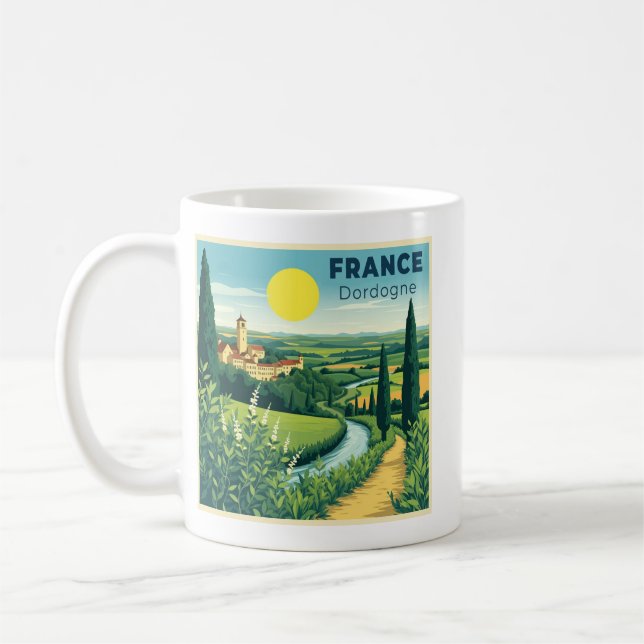 Caneca De Café A Nostalgic Classic Travel Poster France Dordogne (Esquerda)