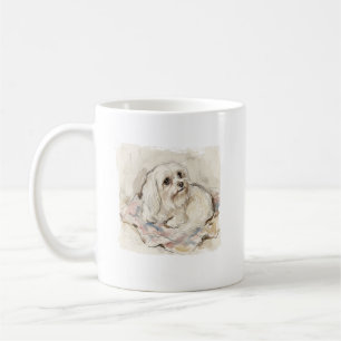 Caneca De Café A Nuvem Aristocrática: Maltês em Aquarela