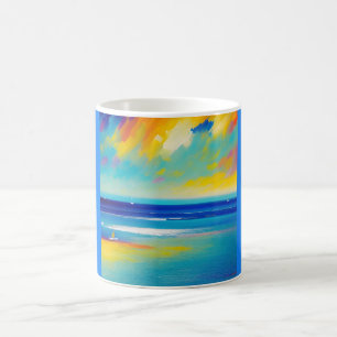 Caneca De Café A paisagem do mar 10 "Preso na areia".