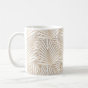 Caneca De Café A palma do ouro deixa o padrão uniforme em fundos