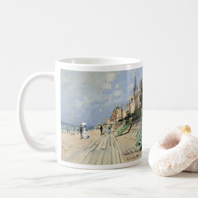 Caneca De Café A Passarela em Trouville de Claude Monet (Com Donut)
