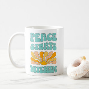 Caneca De Café A Paz Começa Por Dentro