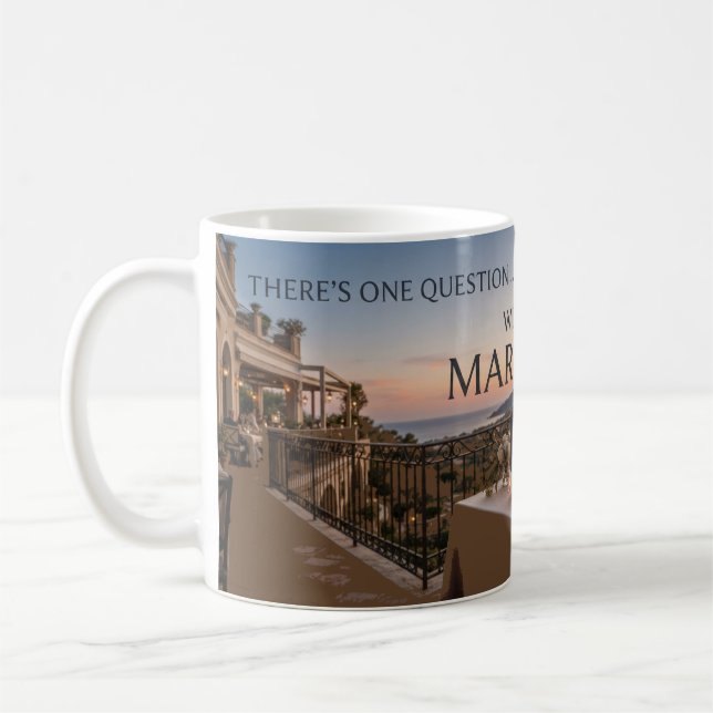 Caneca De Café A Pergunta Revela Proposta de Casamento Romântico (Esquerda)