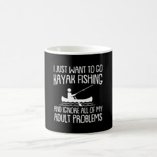 Caneca De Café A pesca do caiaque ignora todos os problemas
