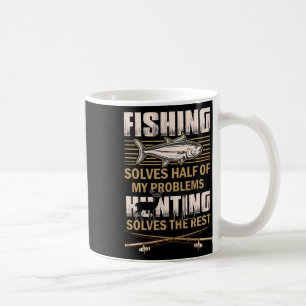 Caneca De Café A Pesca E Caça Solucionam Meus Problemas Divertido