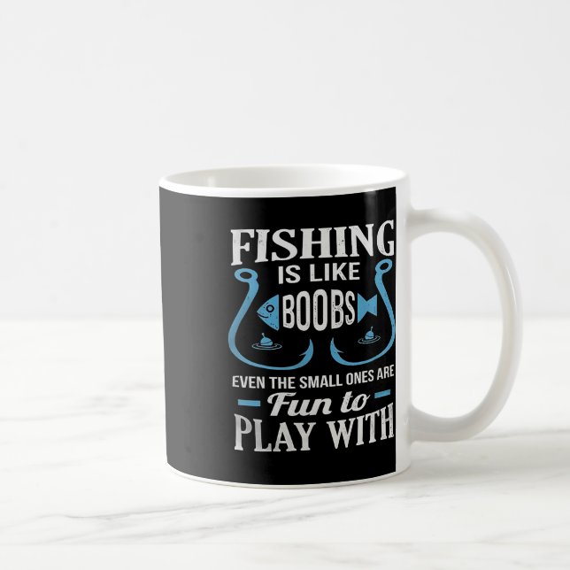Caneca De Café A pesca é como o peito, mesmo os pequenos são dive (Direita)