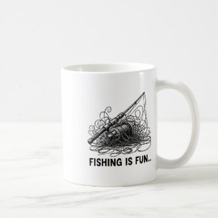 Caneca De Café A Pesca É Divertida Ninho de Pássaro Engraçado
