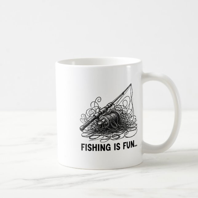 Caneca De Café A Pesca É Divertida Ninho de Pássaro Engraçado  (Direita)