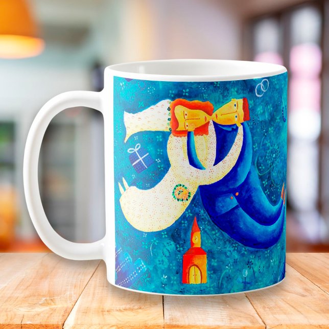 Caneca De Café A Pintura De Casamento Arte Contemporânea (Criador carregado)
