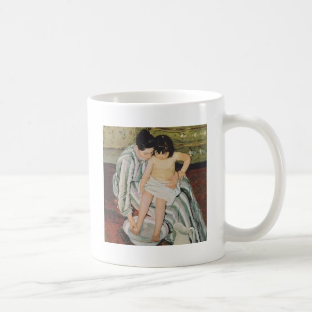 Caneca De Café A Pintura do Banho de Mary Cassatt Child (Direita)