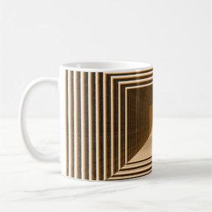 Caneca De Café A pirâmide abstrato amarela inclui detalhes