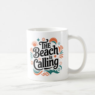 Caneca De Café A Praia Chama-Se Retro Summer Vibes Design