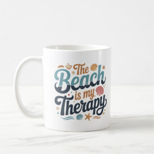 Caneca De Café A Praia É Minha Terapia - Vibrações Costeiras de V