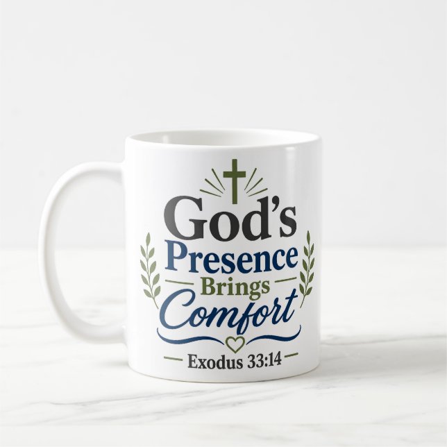 Caneca De Café A Presença de Deus Traz Conforto Citação Bíblica d (Esquerda)