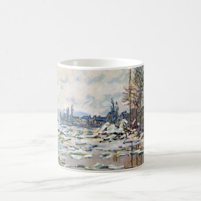 Caneca De Café A Quebra do Gelo por Claude Monet (Centro)