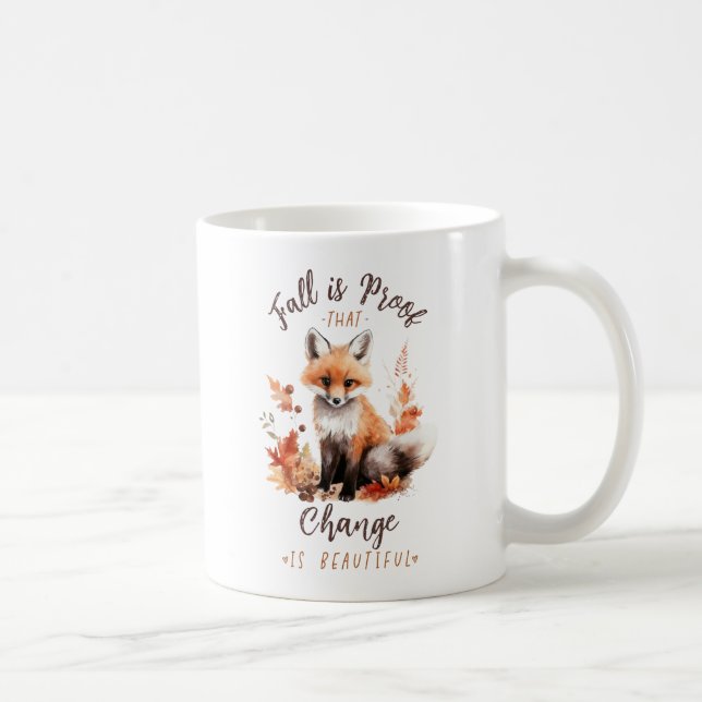 Caneca De Café A Queda É Prova De Que A Mudança É Bonita - Raposa (Direita)
