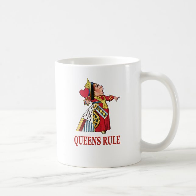 Caneca De Café A Rainha dos Corações diz "Regra do Queens" (Direita)