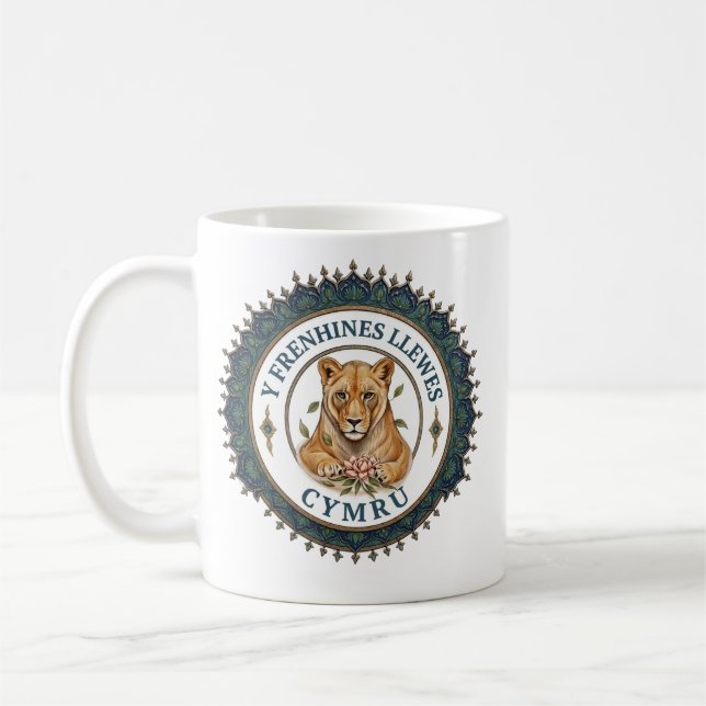 Caneca De Café A Rainha Leoa. cymru ‎ (Esquerda)