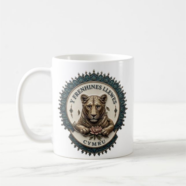 Caneca De Café A Rainha Leoa. cymru ‎ (Esquerda)