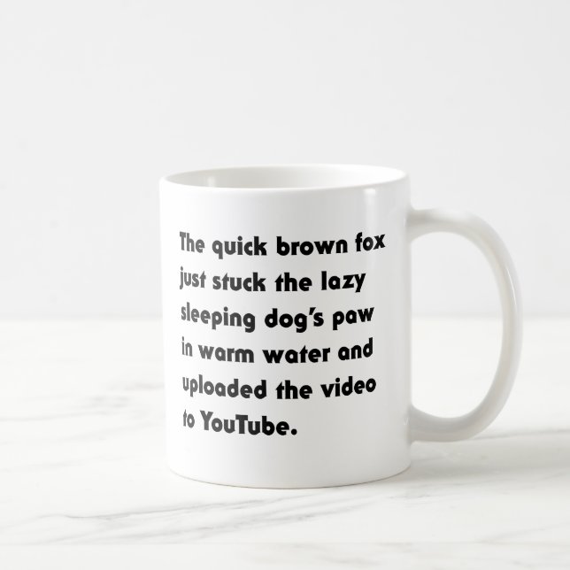 Caneca De Café A Raposa Marrom Rápida Acaba de Ficar... Camiseta  (Direita)