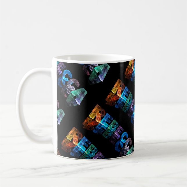 Caneca De Café A Rebecca conhecida em 3D ilumina-se (a (Esquerda)