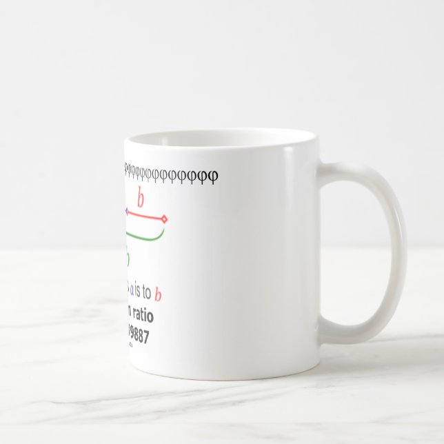 Caneca De Café A relação dourada (matemática 1,6180339887) (Direita)