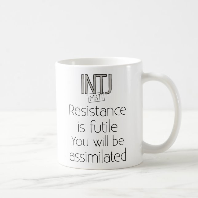 Caneca De Café A resistência de INTJ é inútil (Direita)