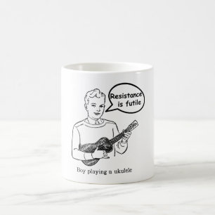Caneca De Café A resistência é inútil (o Ukulele)