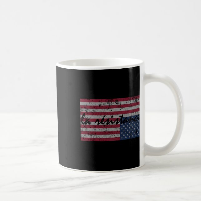Caneca De Café A Resistência La Flag Americana Resiste De Cabeça  (Direita)