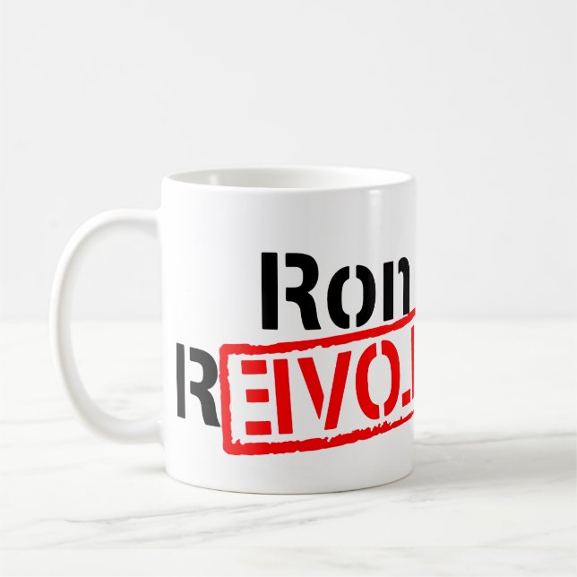 Caneca De Café A revolução de Ron Paul continua (Esquerda)