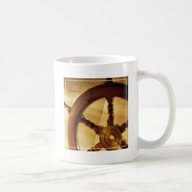Caneca De Café A roda e o mapa dos navios (Direita)