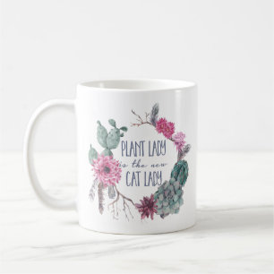 Caneca De Café A senhora da planta é a senhora nova do gato