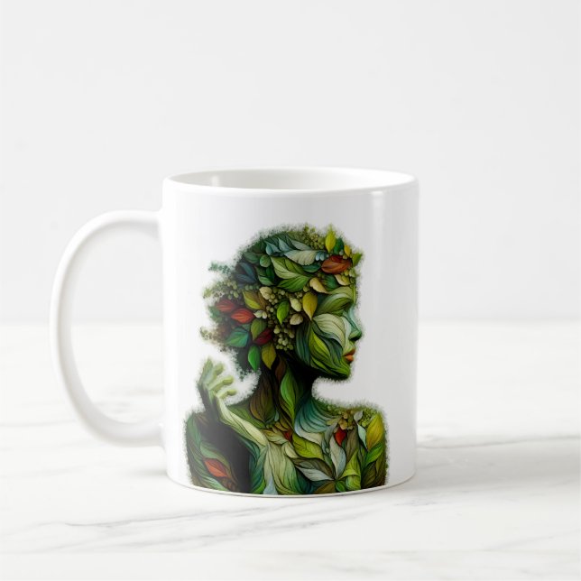 Caneca De Café A Senhora Verde - Fundo Branco (Esquerda)