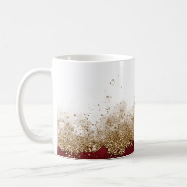 Caneca De Café  A Simple Elegant Floral Vine Pattern (Esquerda)