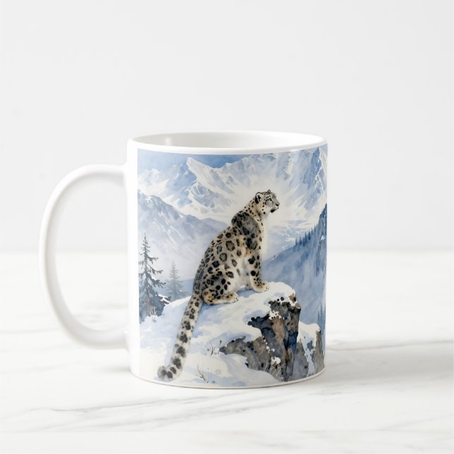 Caneca De Café A Snow Leopard on Snowy Peak (Esquerda)