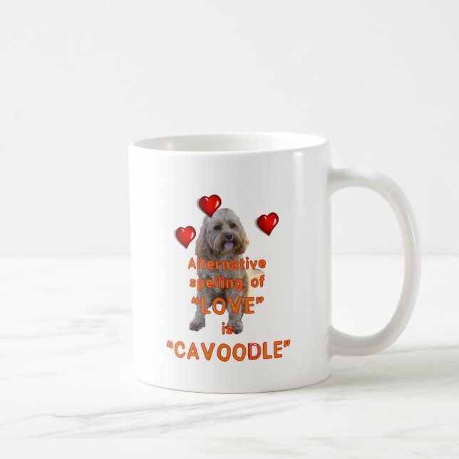 Caneca De Café a soletração alternativa do AMOR é CAVOODLE (Direita)