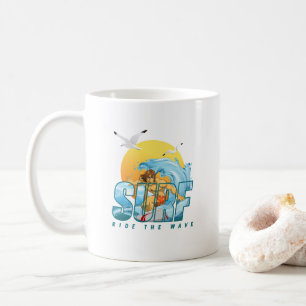 Caneca De Café A surfista anda pela onda (M) Mug Clássica #11