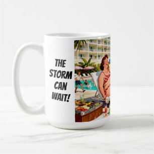Caneca De Café “A Tempestade Pode Esperar” – Um Cartoon de Negaçã