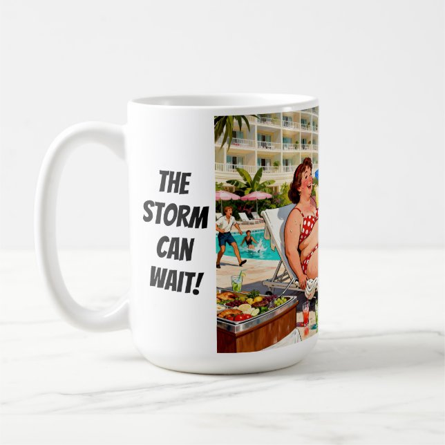 Caneca De Café “A Tempestade Pode Esperar” – Um Cartoon de Negaçã (Esquerda)