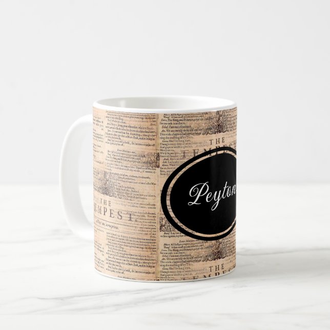 Caneca De Café A Tempestade Shakespeare Personalizada Coffee Mug (Frente Esquerda)