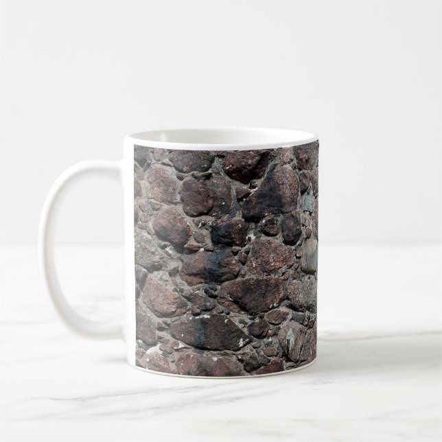 Caneca De Café A textura medieval da parede de pedra é um resumo, (Esquerda)