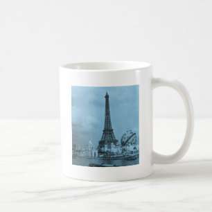 Caneca De Café A torre Eiffel do Seine Paris 1900