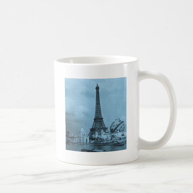 Caneca De Café A torre Eiffel do Seine Paris 1900 (Direita)